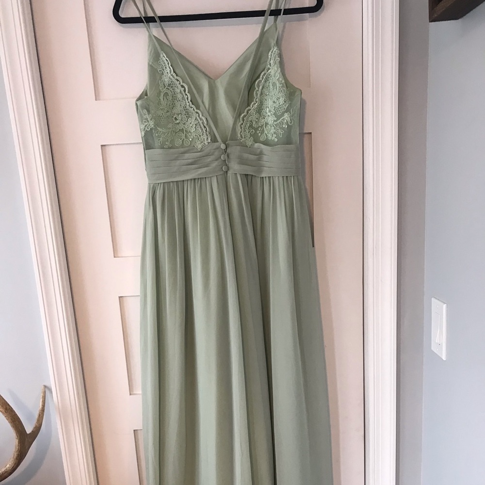 Azazie Dusty Sage Dress. Size 6. - Picture 4 of 5